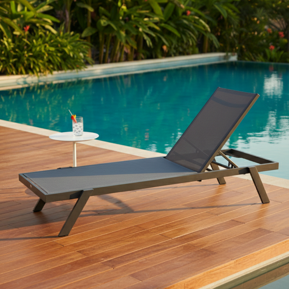 Chaise longue en aluminium