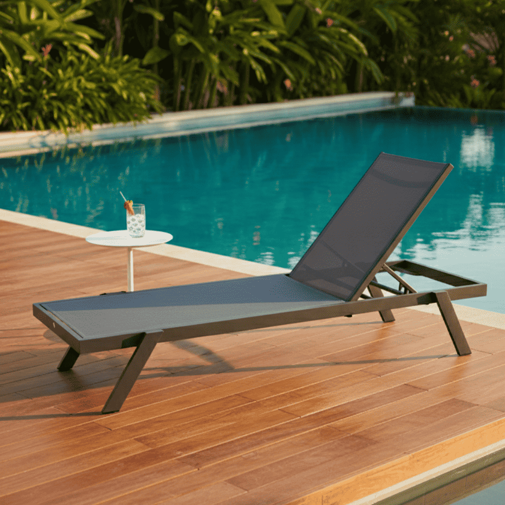 Chaise longue en aluminium