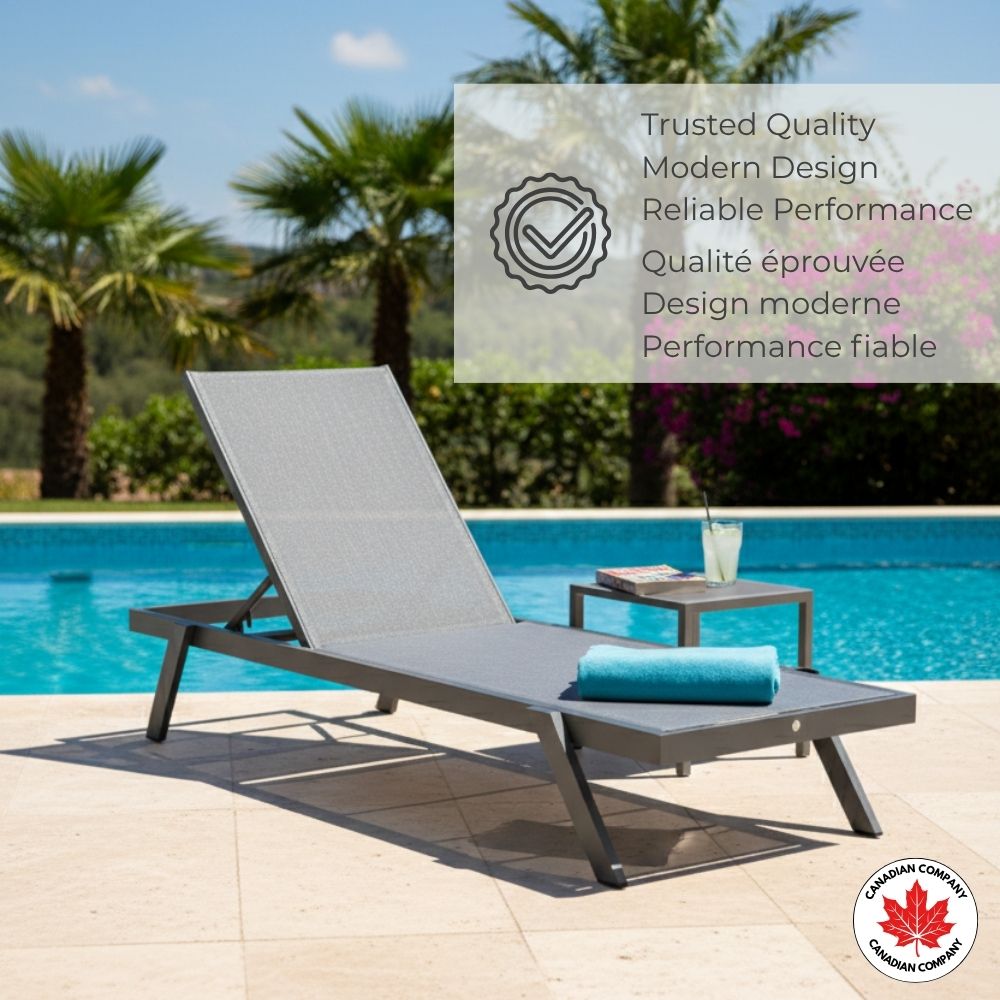 Chaise longue en aluminium