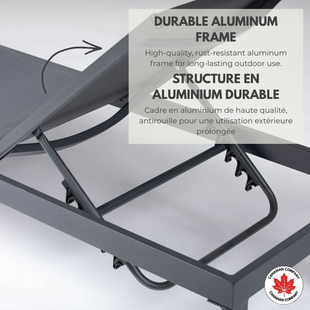 Chaise longue en aluminium