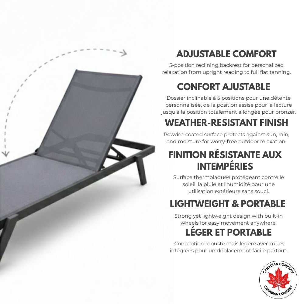 Chaise longue en aluminium