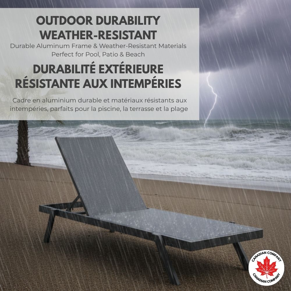 Chaise longue en aluminium