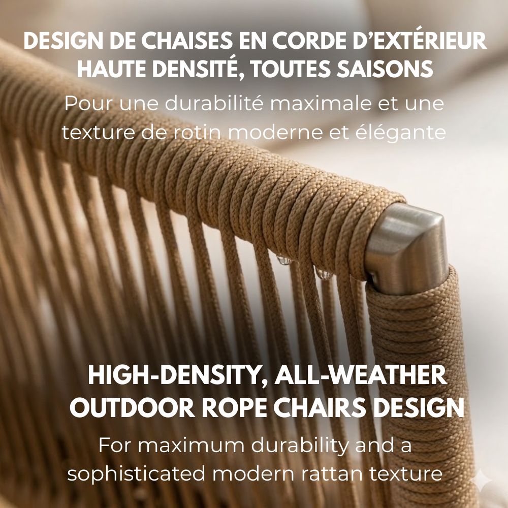Ensemble de mobilier de jardin 4 pièces - style moderne avec coussins beiges