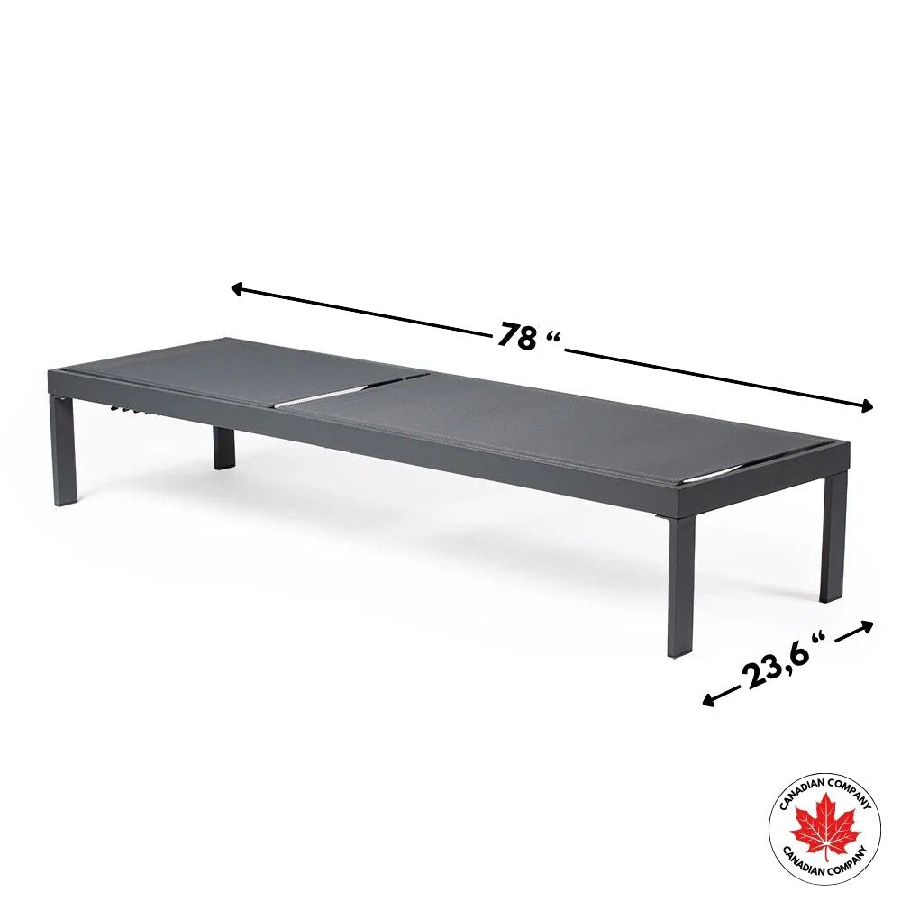 Chaise longue en aluminium