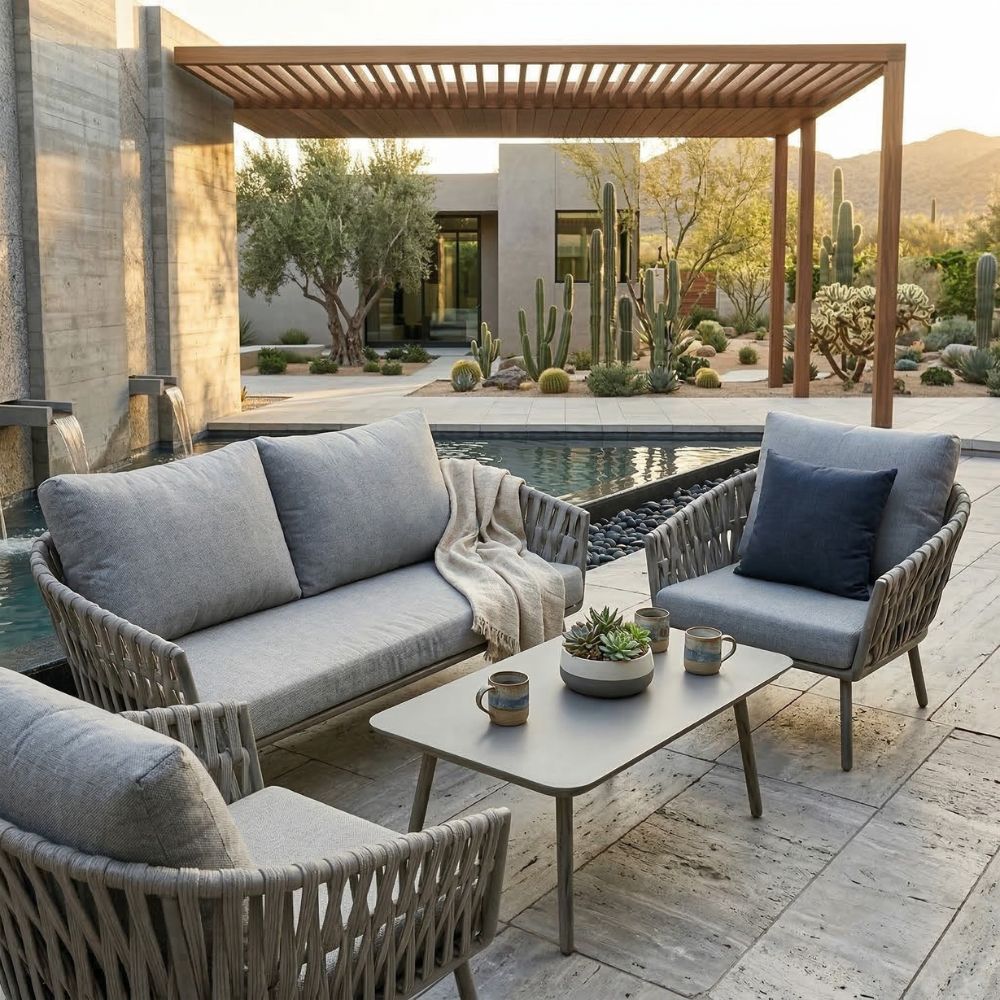 Ensemble de mobilier de jardin 4 pièces - Style moderne et élégant