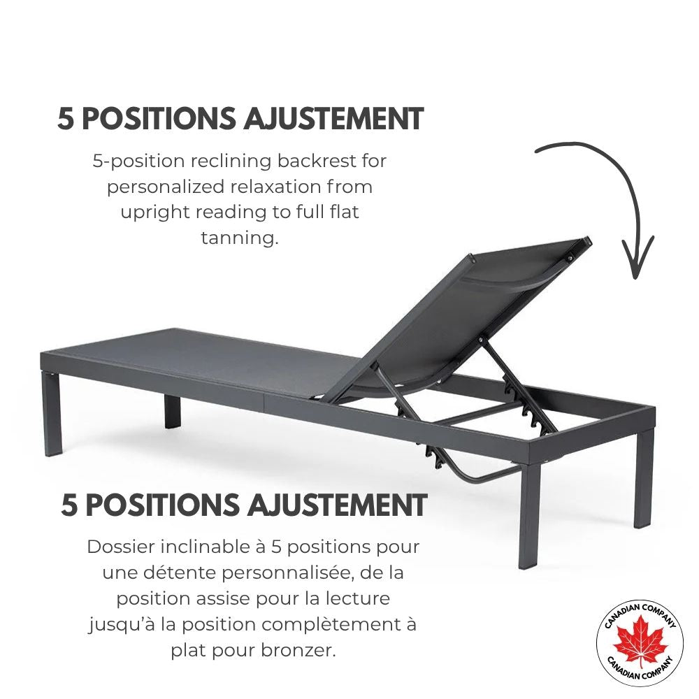 Chaise longue en aluminium