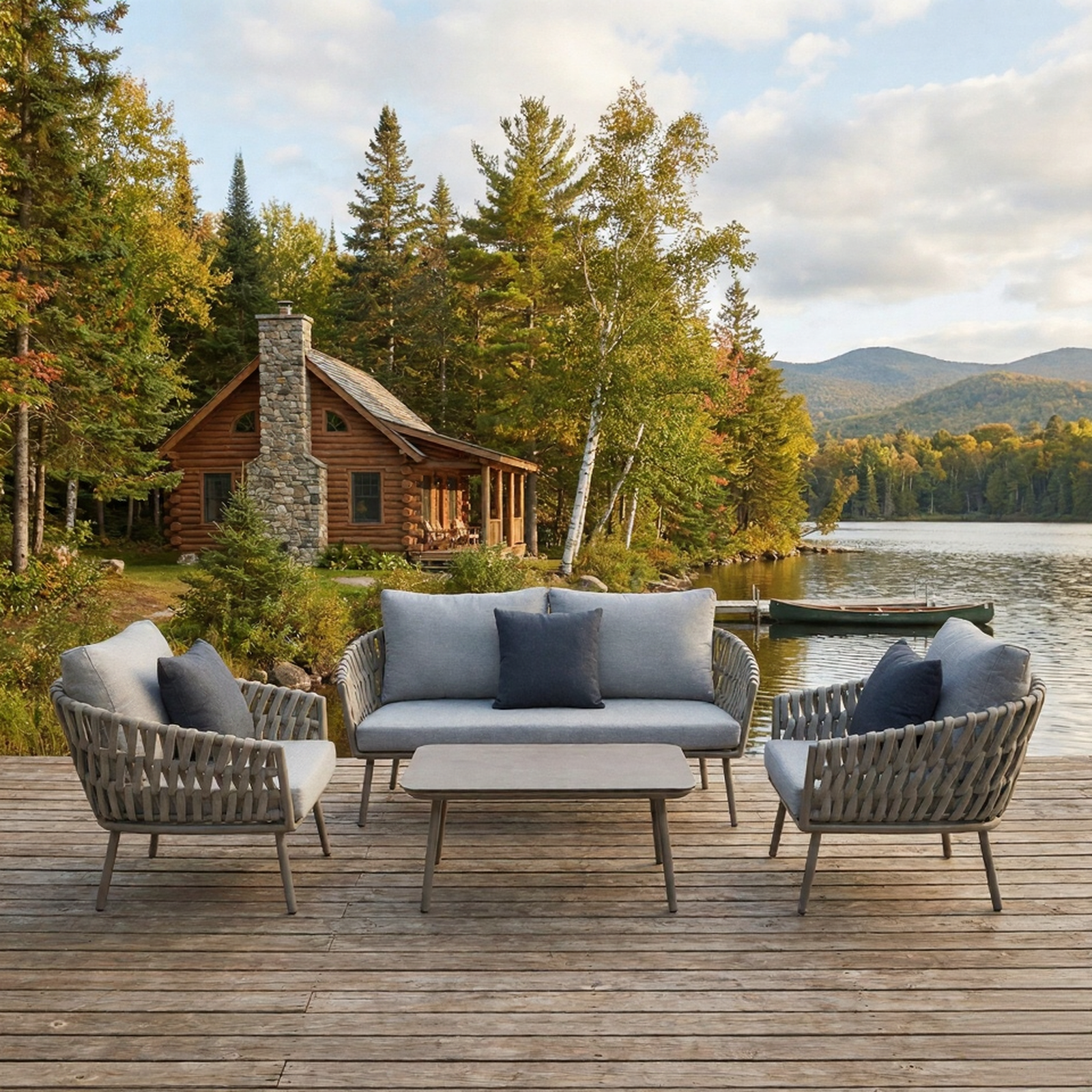 Ensemble de mobilier de jardin 4 pièces - Style moderne et élégant
