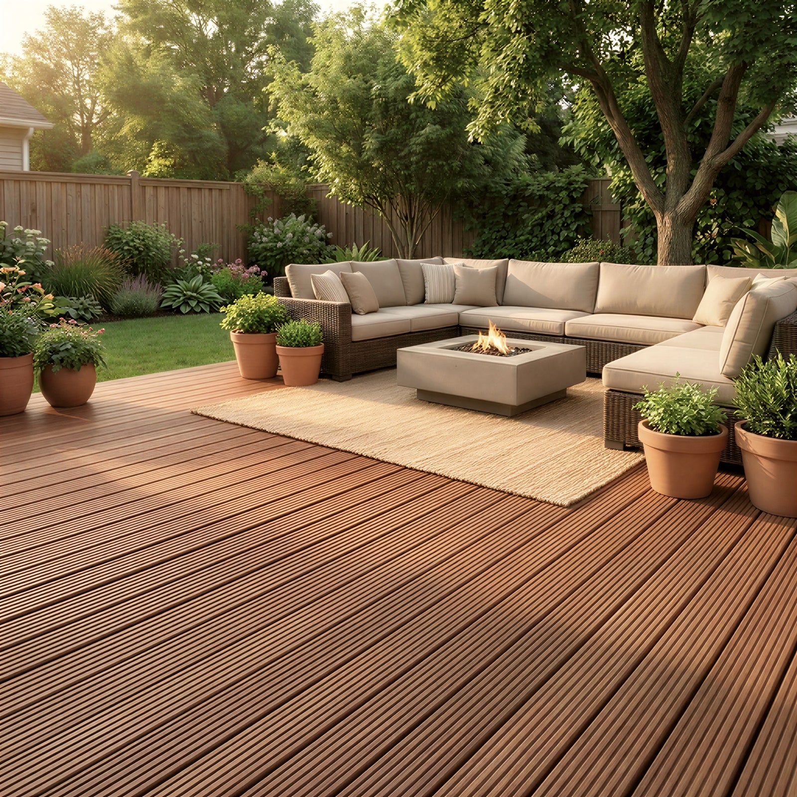 Planches de patio en composite – beauté du bois, performance sans compromis