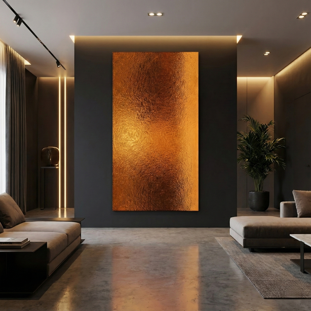 Panneaux muraux décoratifs à effet métallique bronze
