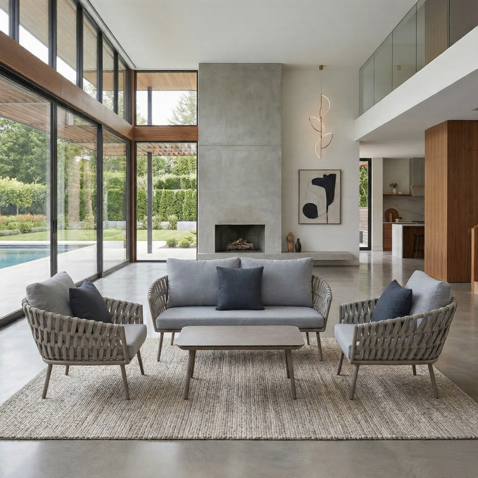 Ensemble de mobilier de jardin 4 pièces - Style moderne et élégant